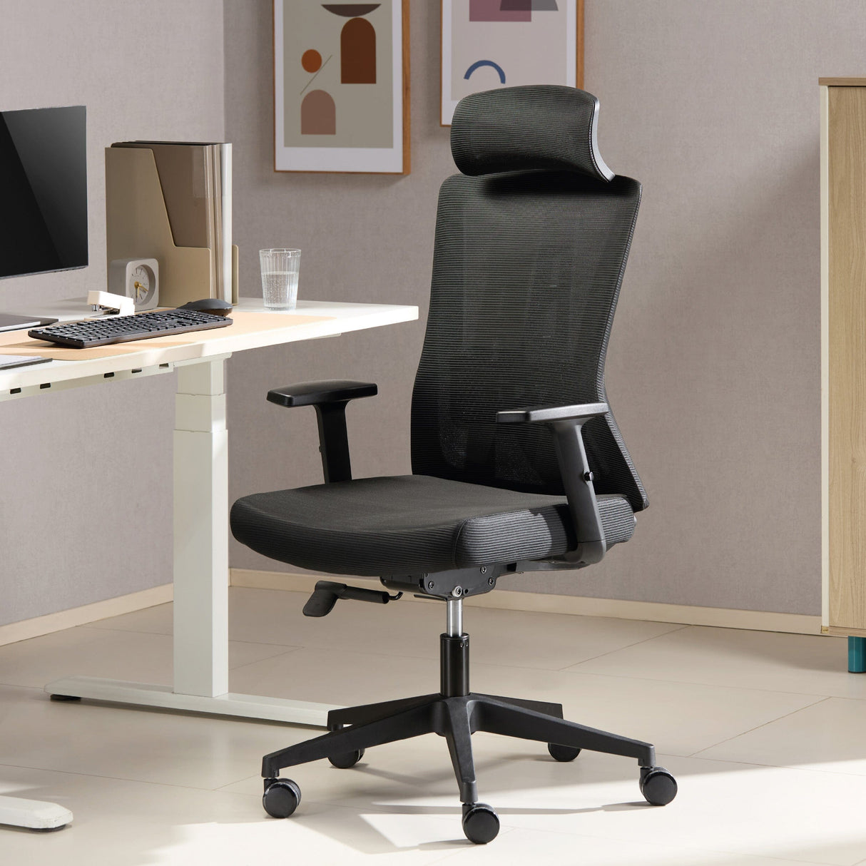 TTAP Oxford Plus Black Mesh Office Chair