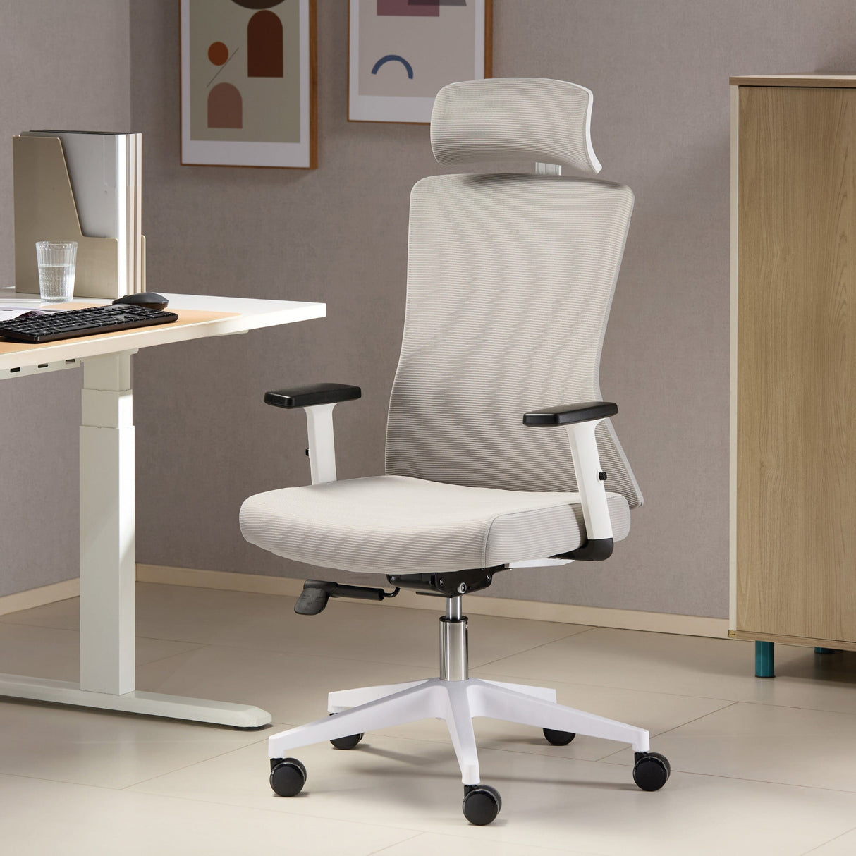 TTAP Oxford Plus Grey Mesh Office Chair