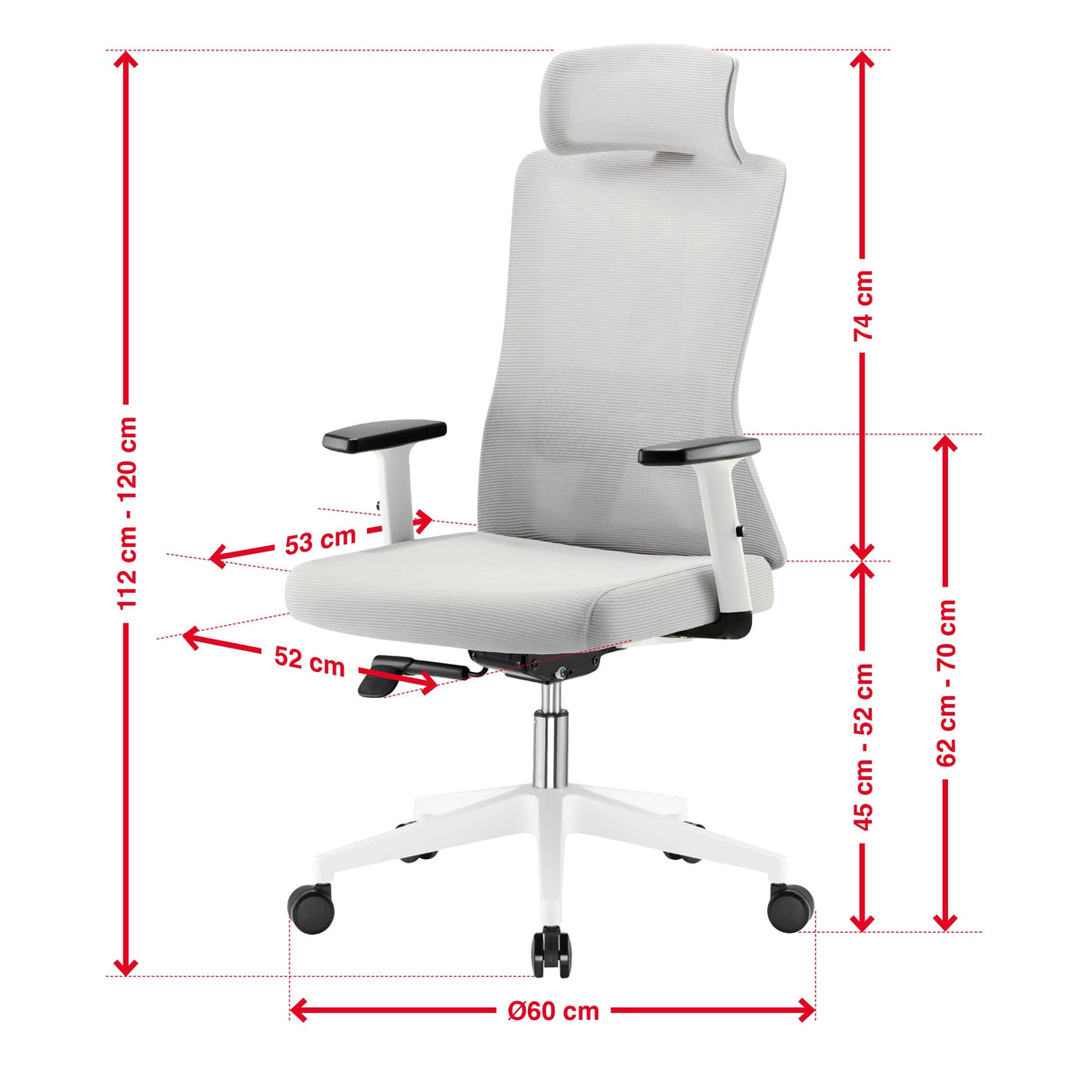 TTAP Oxford Plus Grey Mesh Office Chair