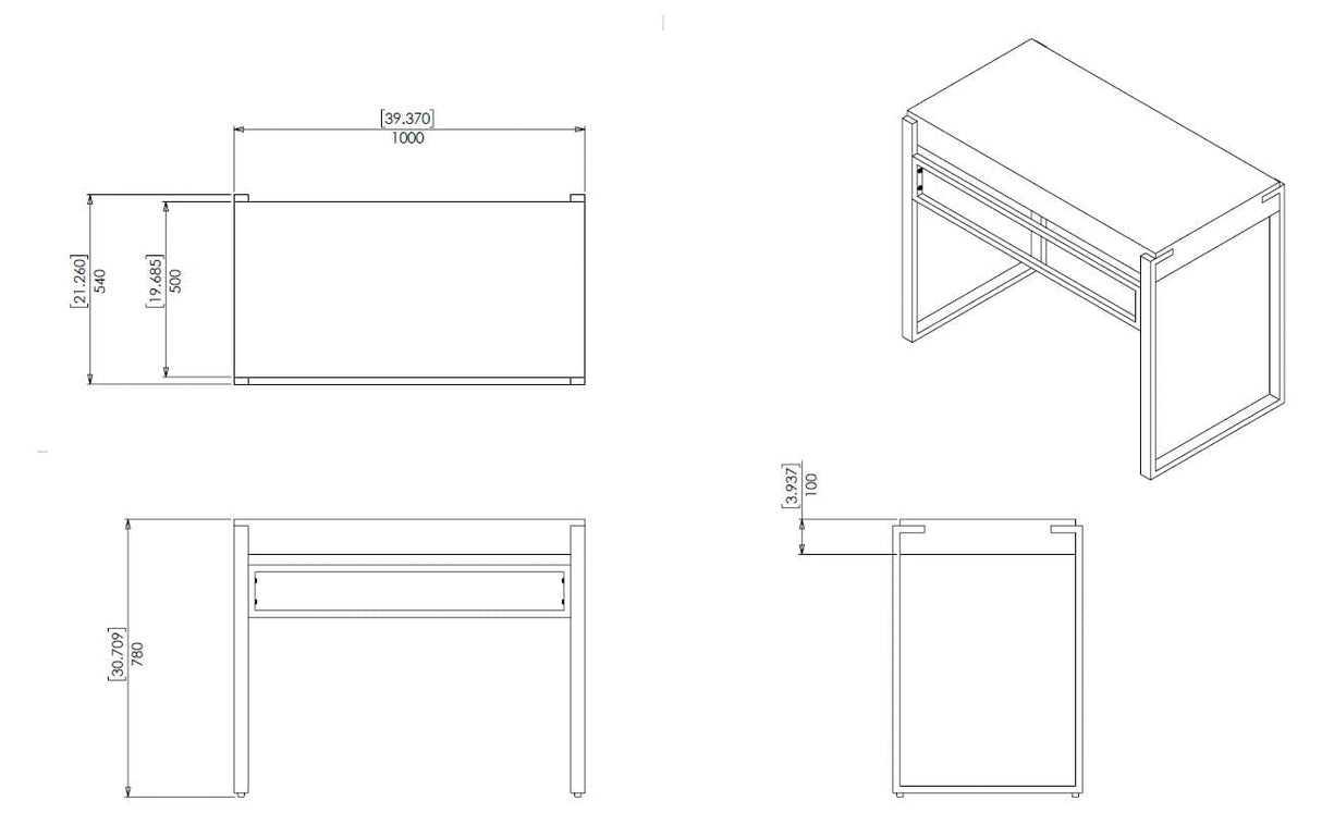 AVF Ridgewood 100cm Wide Rustic Light Wooden Desk (FD1000RIDLW)