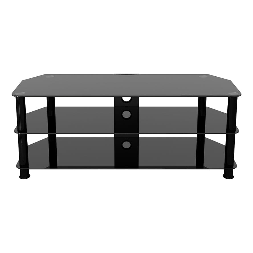AVF SDC1250CMBB: Classic 1.25m Glass Corner TV Stand with Cable Management (Black)