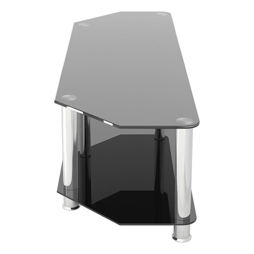 AVF Classic 1.4m Glass Corner TV Stand - Black & Chrome