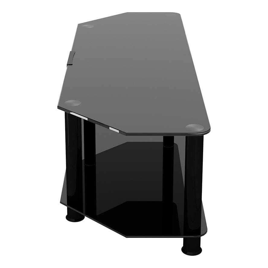AVF SDC1400CMBB: Classic 1.4m Glass Corner TV Stand with Cable Management (Black)