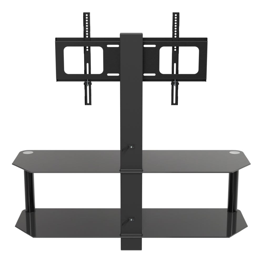 AVF SDCL1140BB: Classic 1.14m Glass Corner TV Stand with Mount (Black)