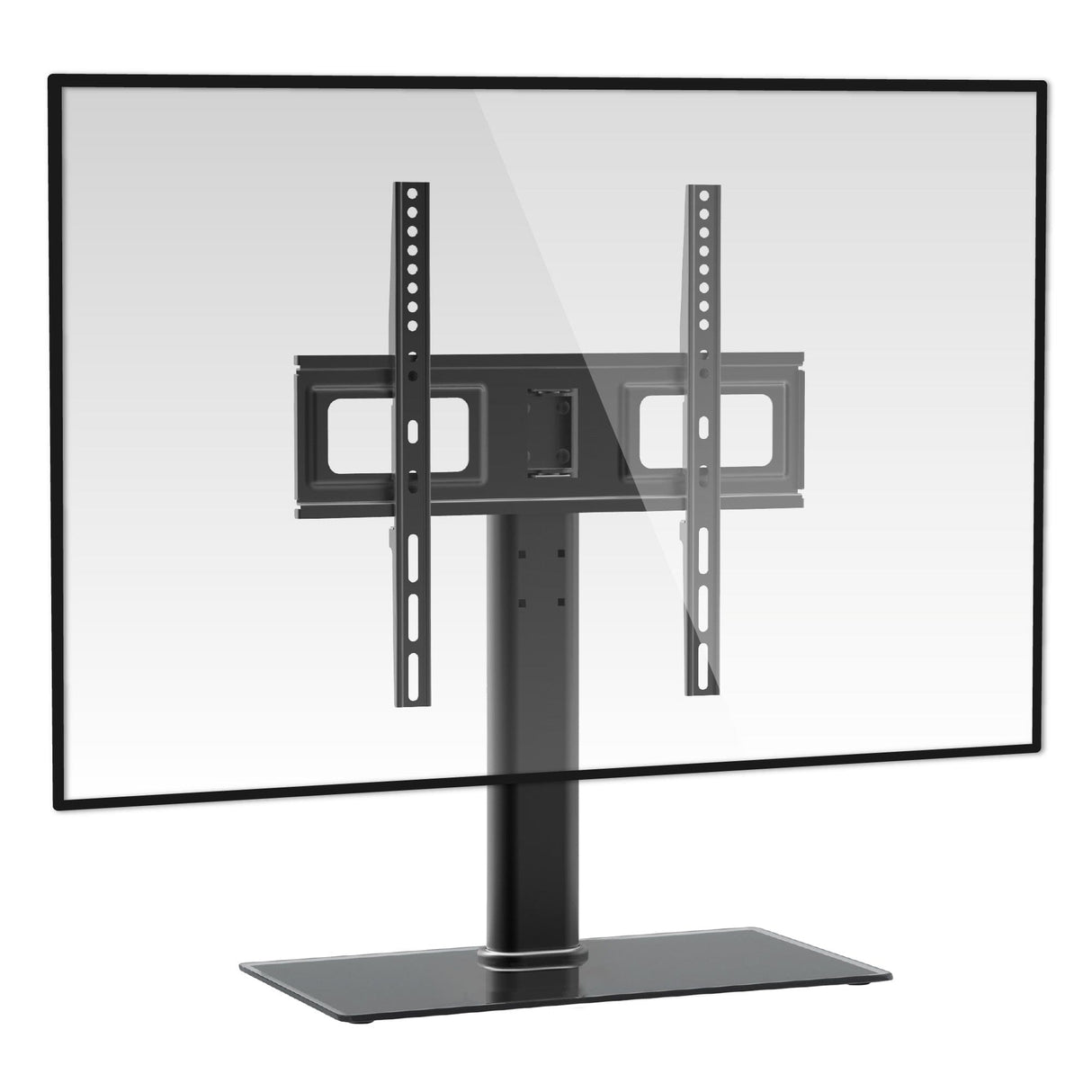 TTAP TT44S Swivel Black Glass Tabletop Pedestal TV Stand for up to 55" TVs