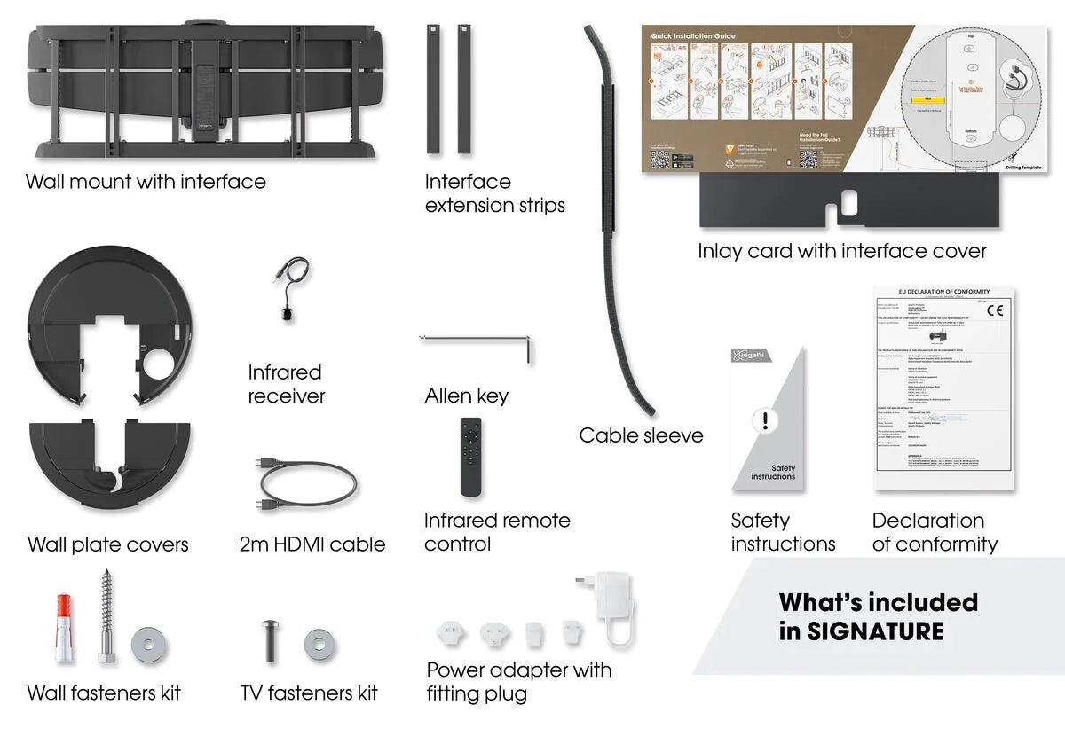 Vogels Signature TVM 7675 Pro Black Motorised TV Wall Bracket for screens up to 77"