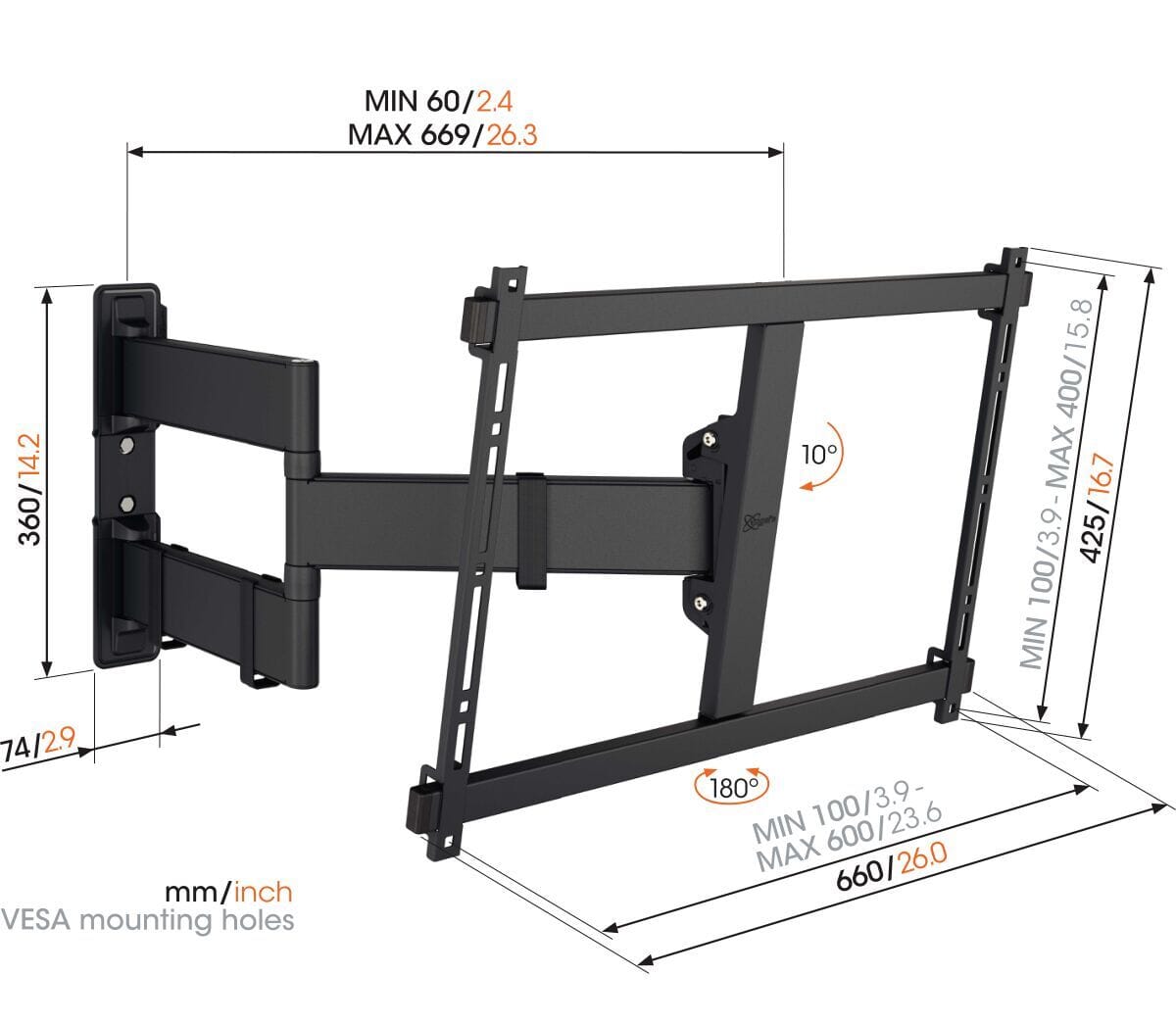 Vogels TVM 3845 Full Motion TV Wall Bracket
