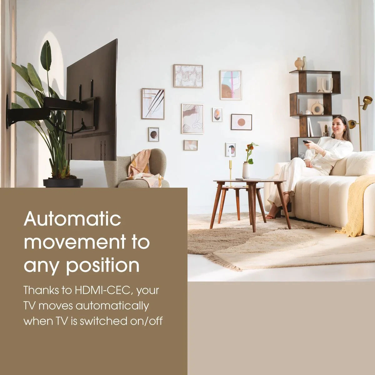 Vogels Signature TVM 7675 Pro Black Motorised TV Wall Bracket for screens up to 77"