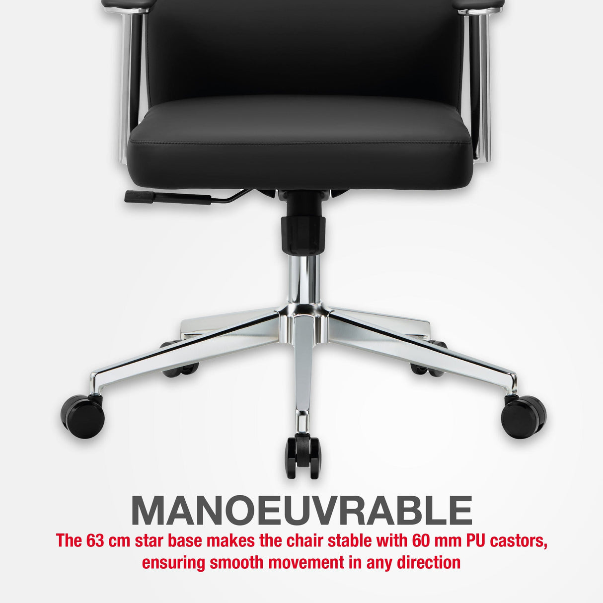 TTAP York Black Leather Faced Office Chair
