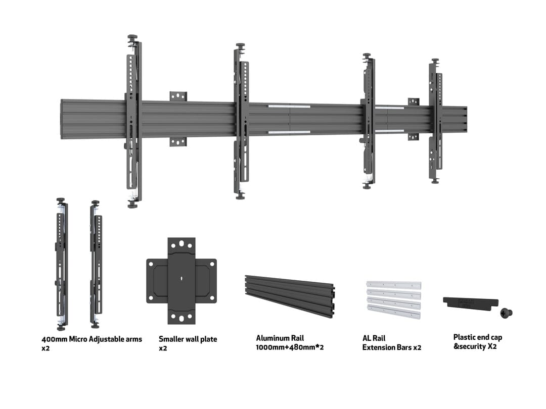 Multibrackets M Wallmount Pro Dual Flat TV Wall Bracket with Micro Adjustment