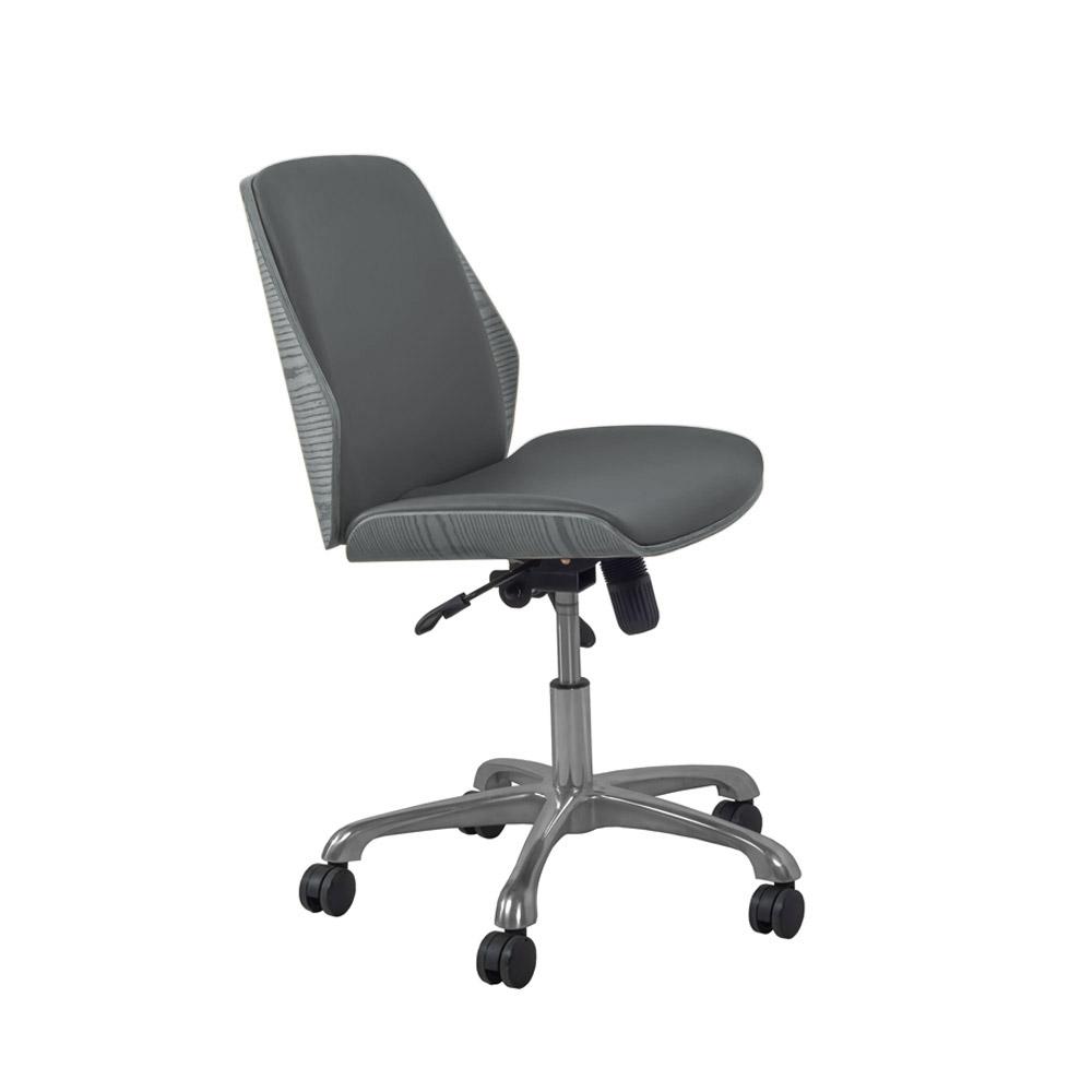 Jual Curve PC211 Office Chair in Grey Oak and Grey Faux Leather