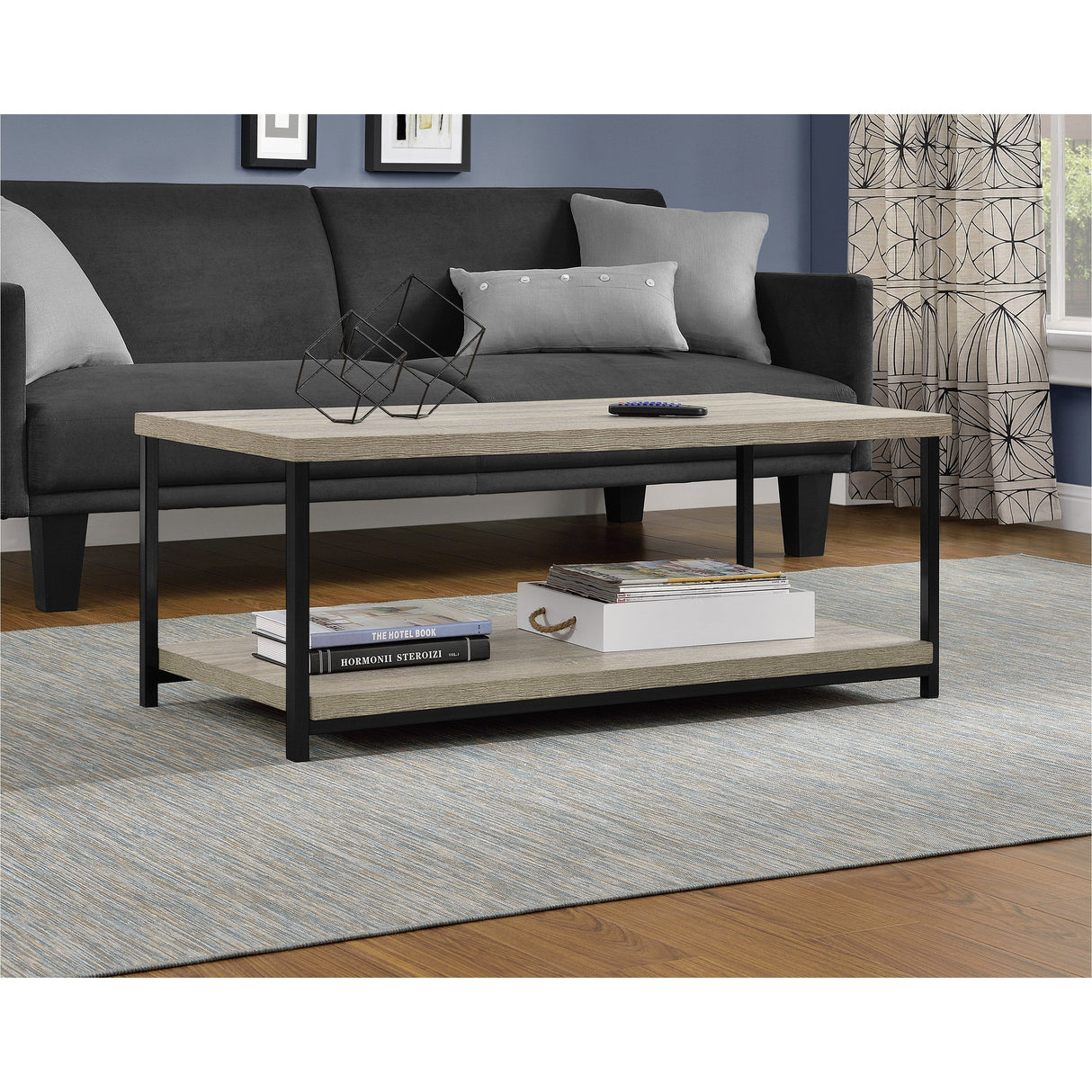 Dorel Home Elmwood Range Coffee Table in Distressed Grey Oak