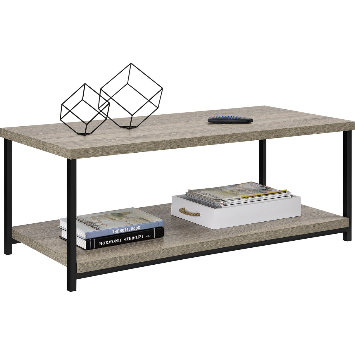 Dorel Home Elmwood Range Coffee Table in Distressed Grey Oak