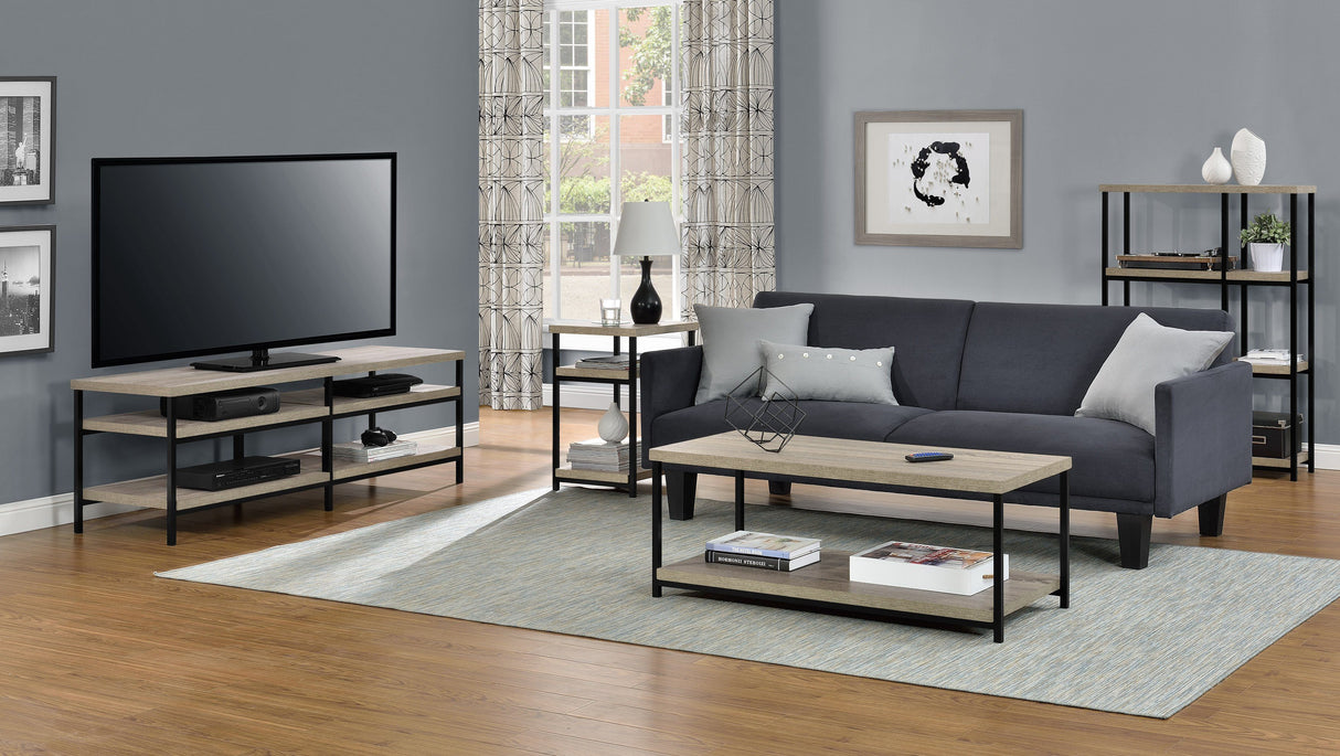 Dorel Home Elmwood Range End Table in Distressed Grey Oak