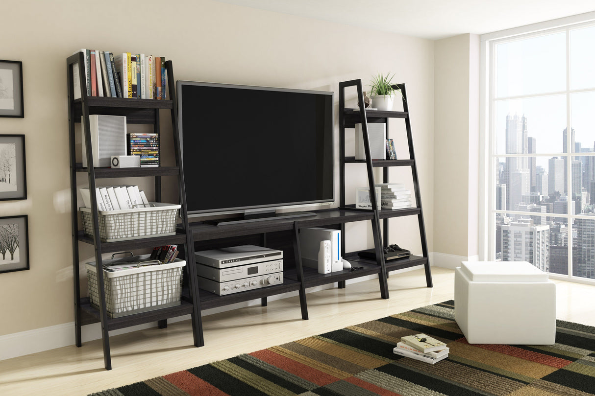 Dorel Home Lawrence Range 4 Shelf Ladder Bookshelf in Black