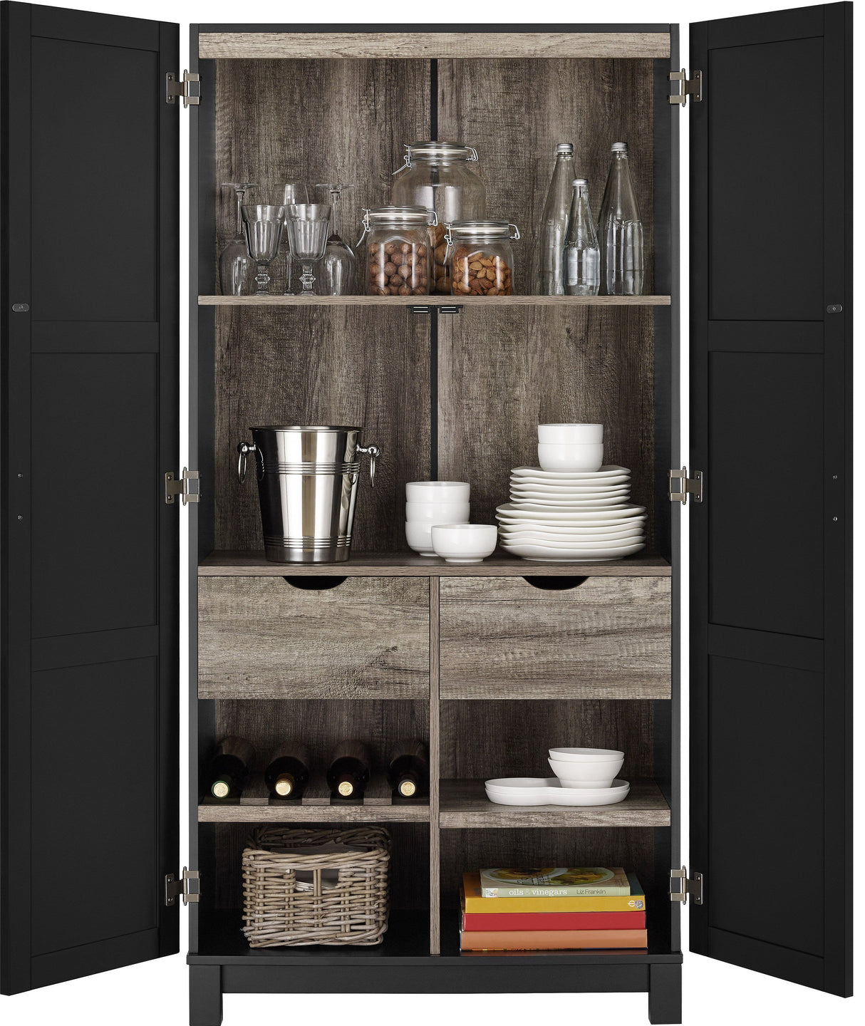 Dorel Home Carver Range 64" Storage Cabinet in Black