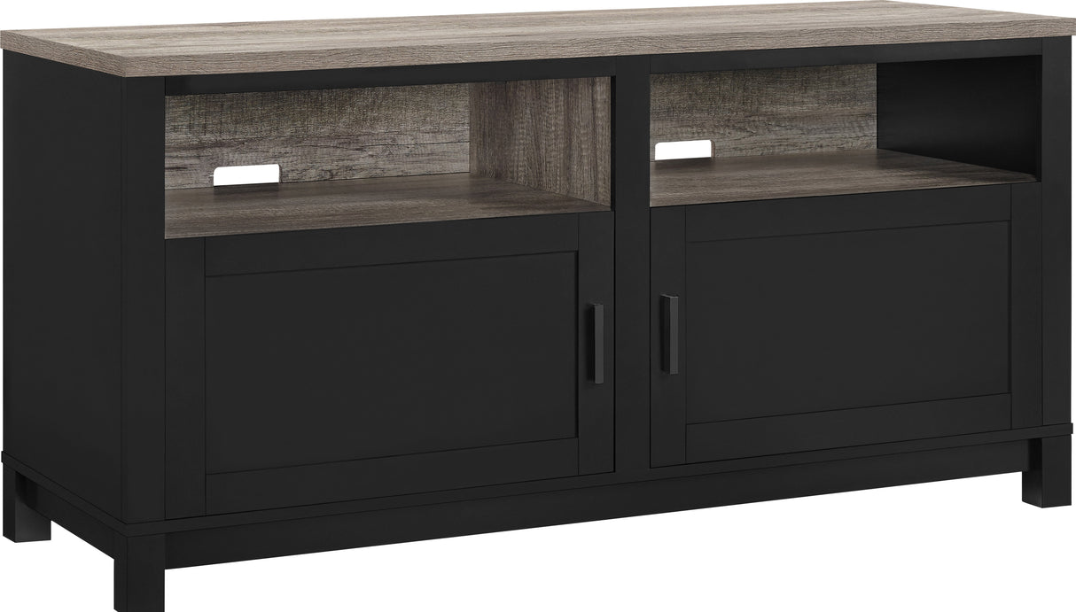 Dorel Home Carver Range TV Cabinet in Weathered Oak and Black