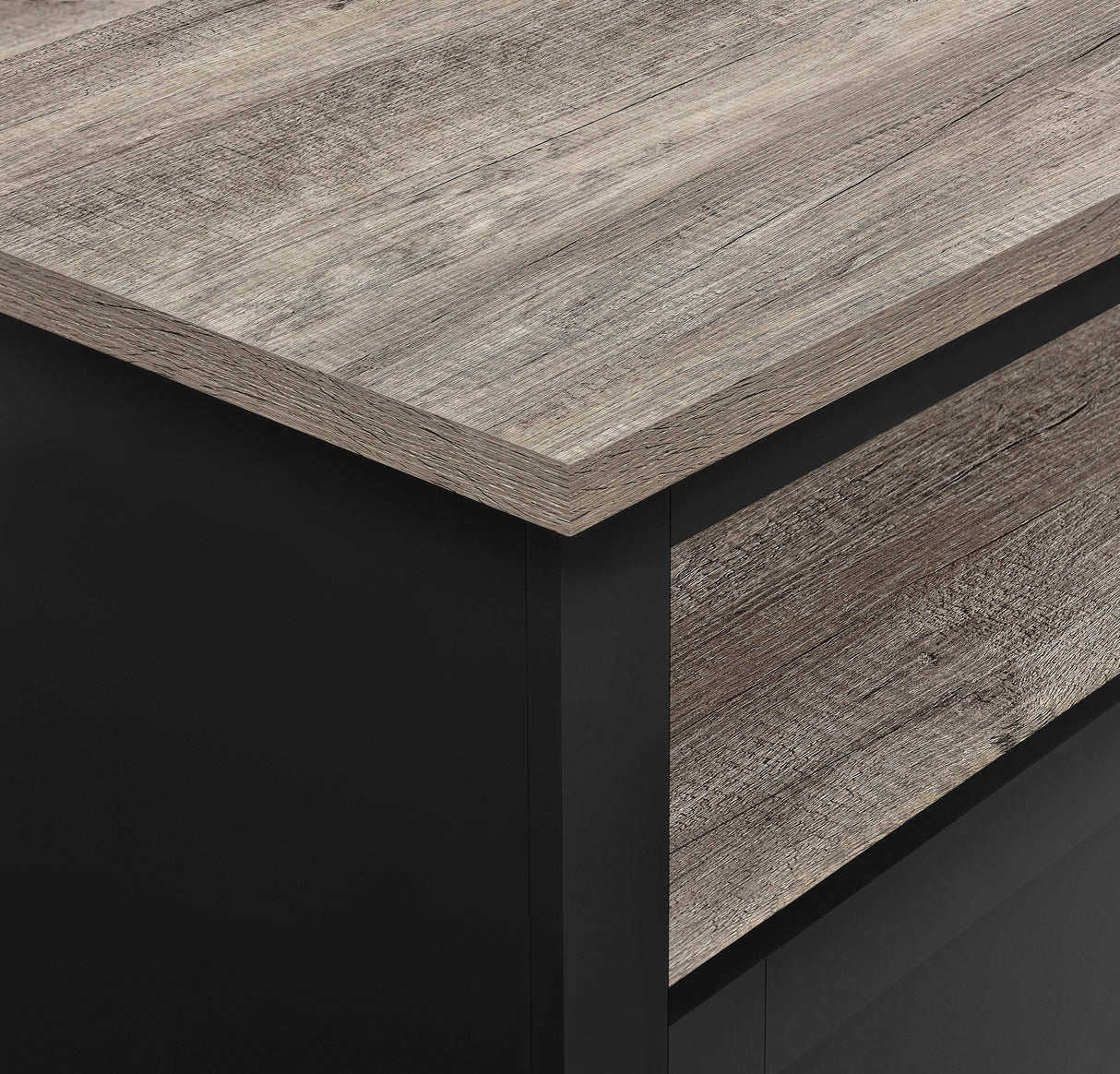 Dorel Home Carver Range TV Cabinet in Weathered Oak and Black