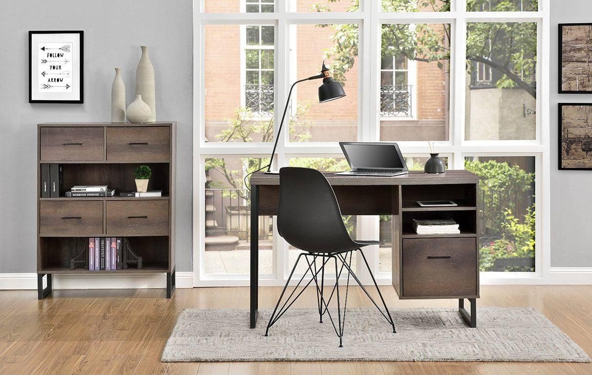 Dorel Home Candon Range Desk in Medium Brown