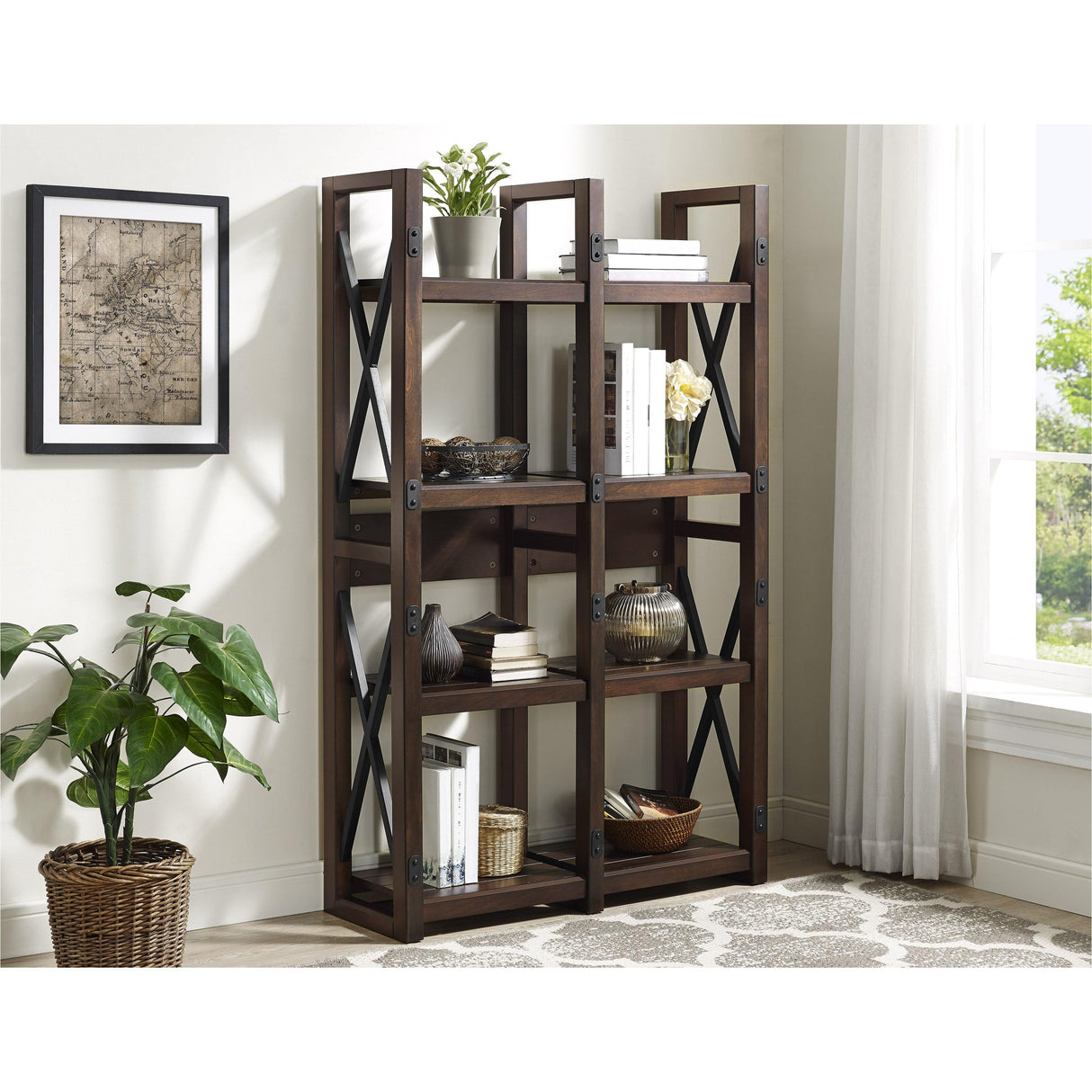 Dorel Home Wildwood Range Bookshelf in Espresso
