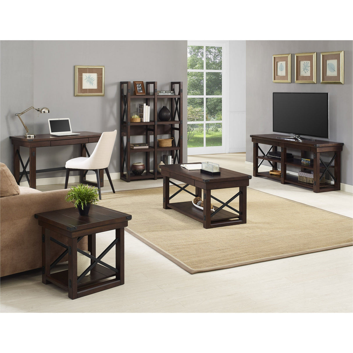 Dorel Home Wildwood Range Bookshelf in Espresso