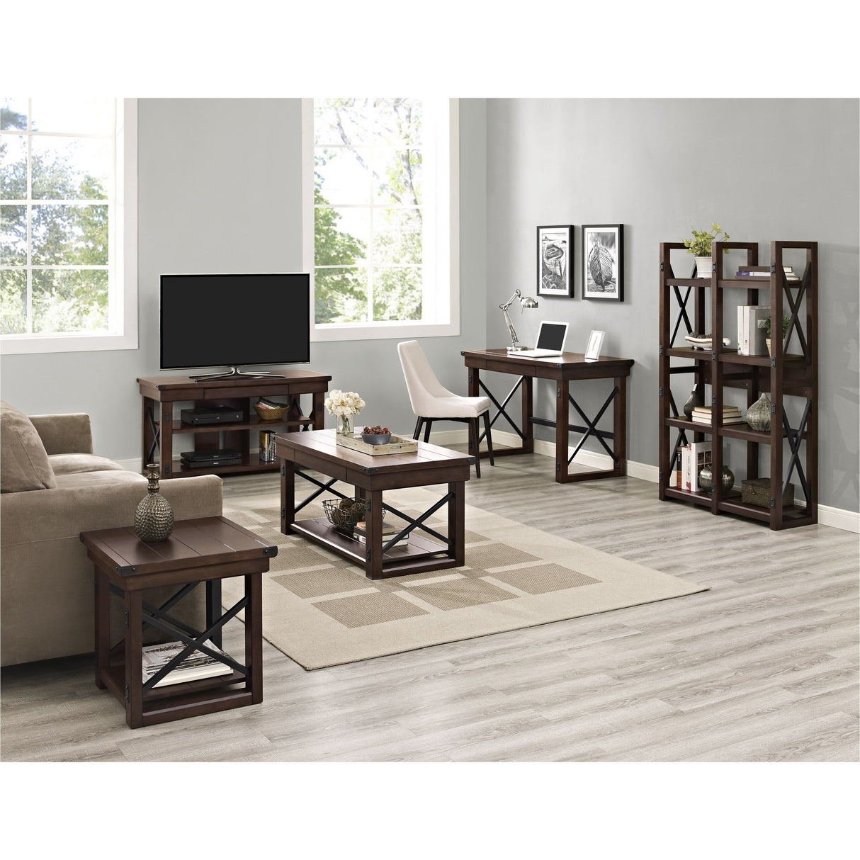 Dorel Home Wildwood Range Bookshelf in Espresso