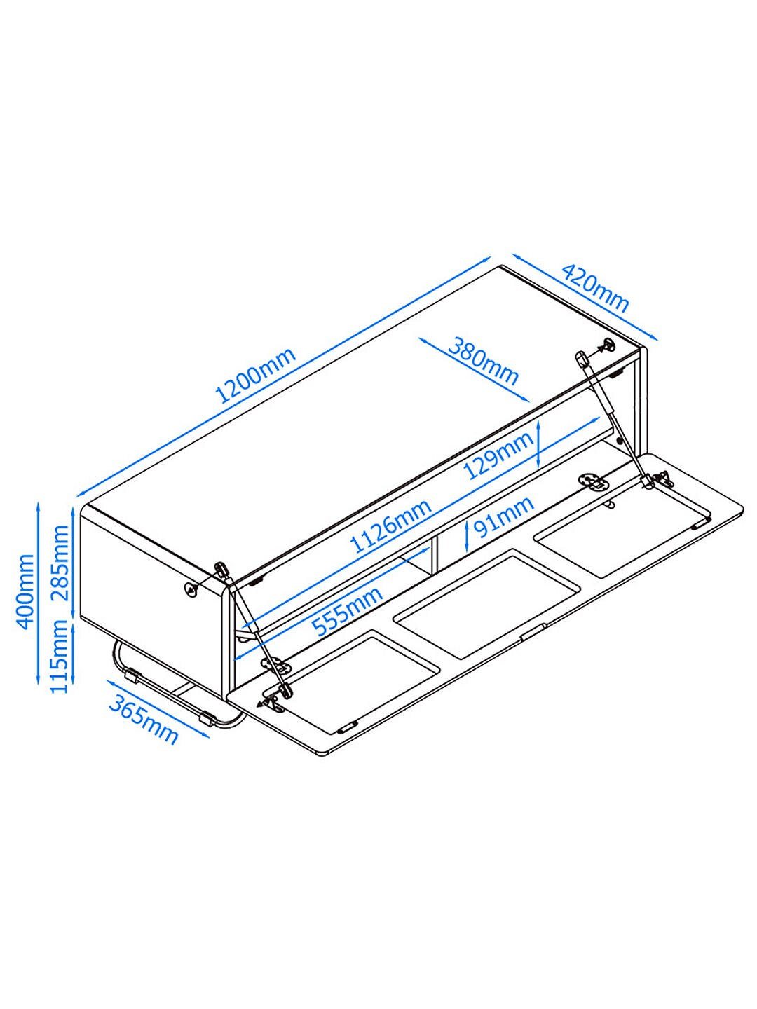 Alphason Chromium Concept 1200mm TV Stand in Grey with Speaker Mesh Front (CRO2-1200CPT-GR)