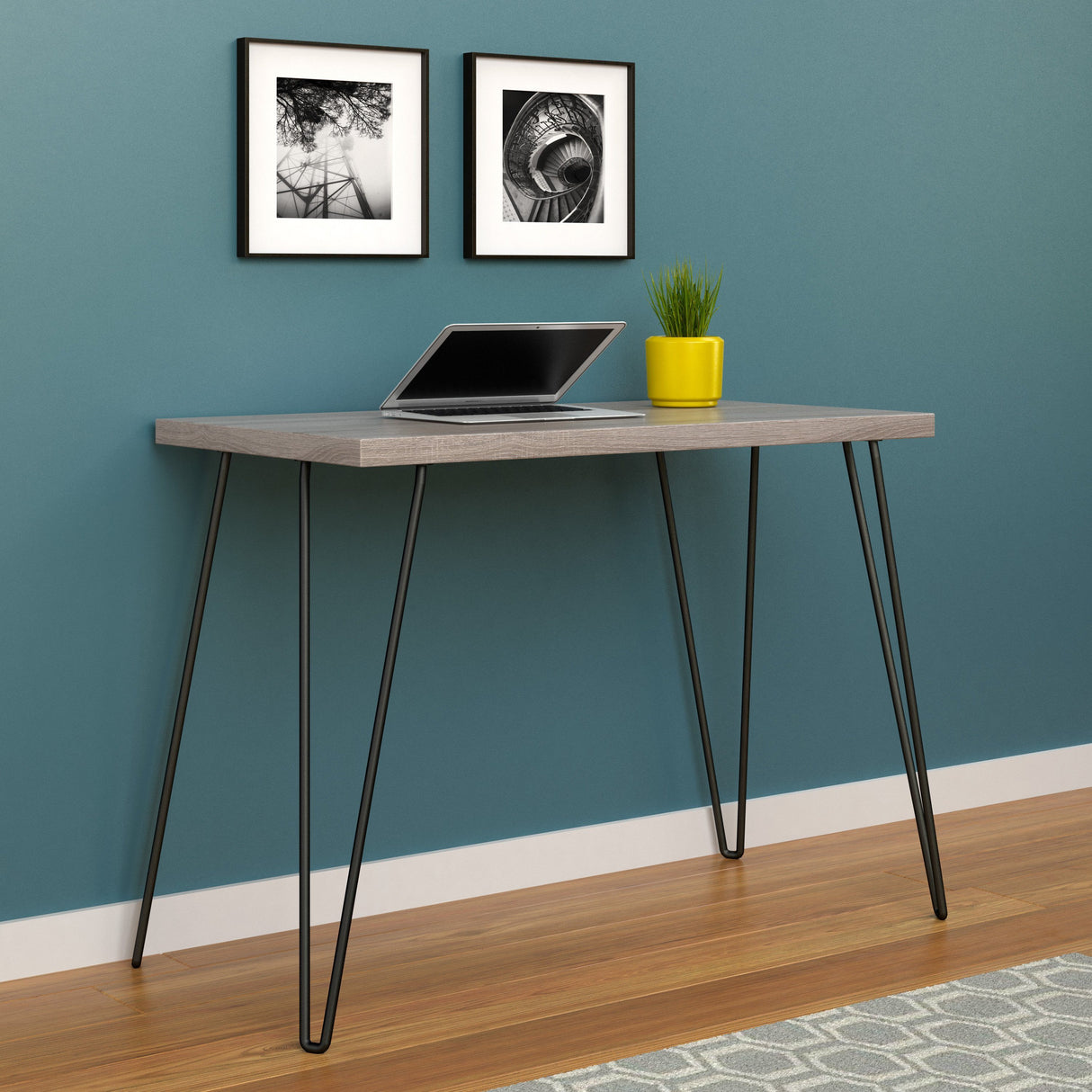 Dorel Home Owen Range Retro Desk in Grey Oak