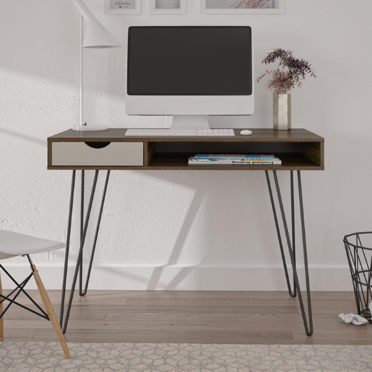 Novogratz Concord Brown Oak Home Office Desk (2421322COMNUK)