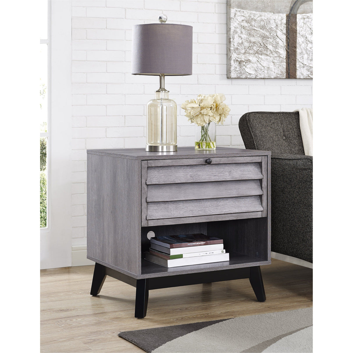 Dorel Home Vaughn Range Accent Table in Grey Oak