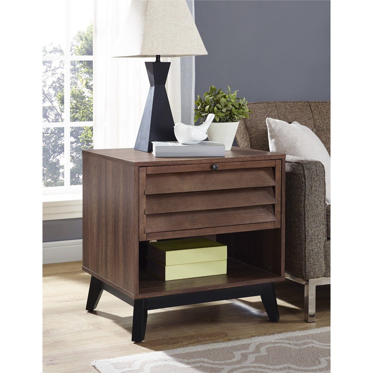 Dorel Home Vaughn Range Accent Table in Walnut