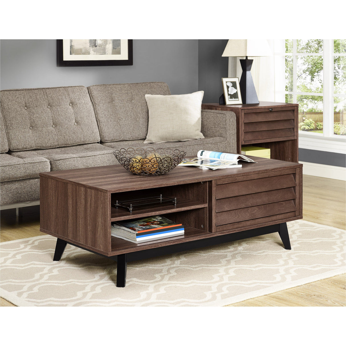 Dorel Home Vaughn Range Coffee Table in Walnut