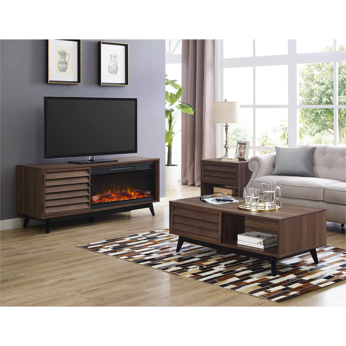 Dorel Home Vaughn Range Coffee Table in Walnut