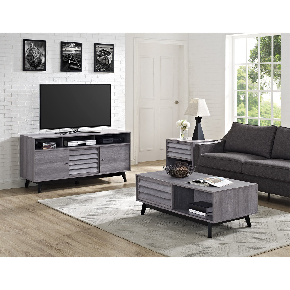 Dorel Home Vaughn Range Accent Table in Grey Oak