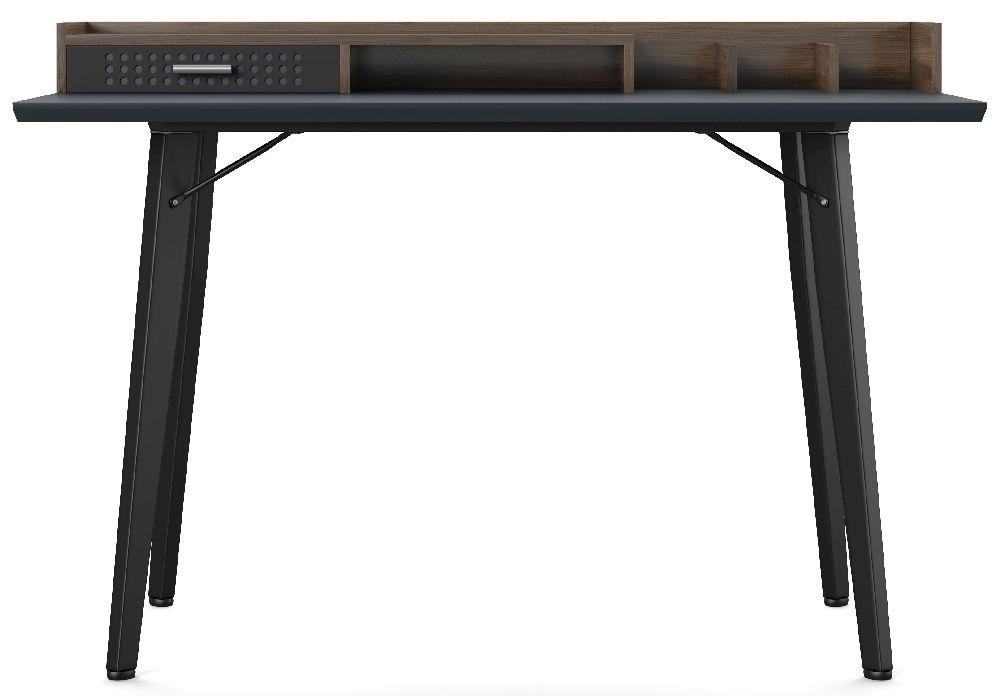 Alphason Memphis Charcoal Grey and Walnut Writing Desk (AW3615GRY)