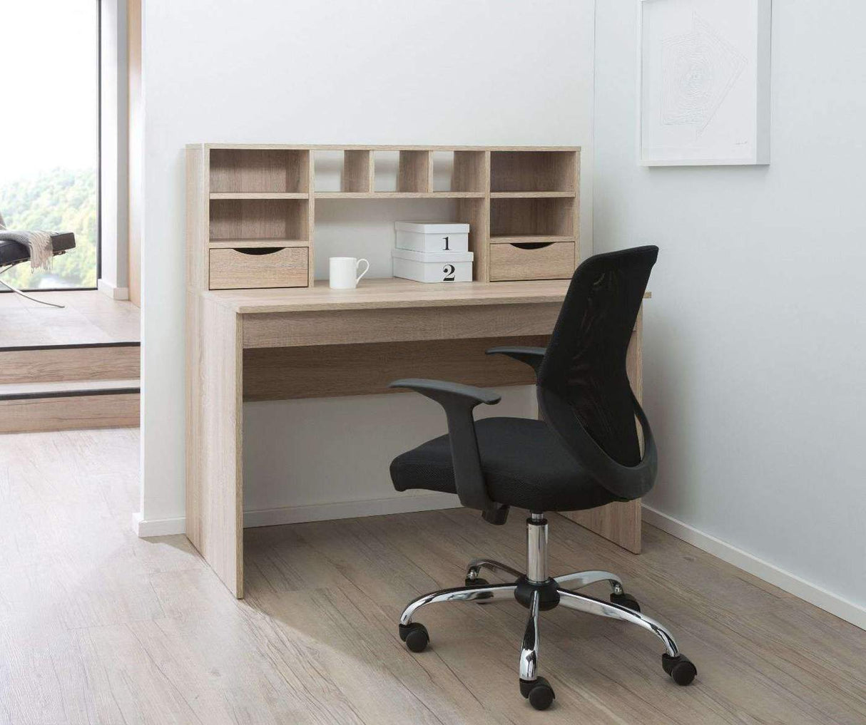 Alphason Albion Light Oak Workstation (AW2120)