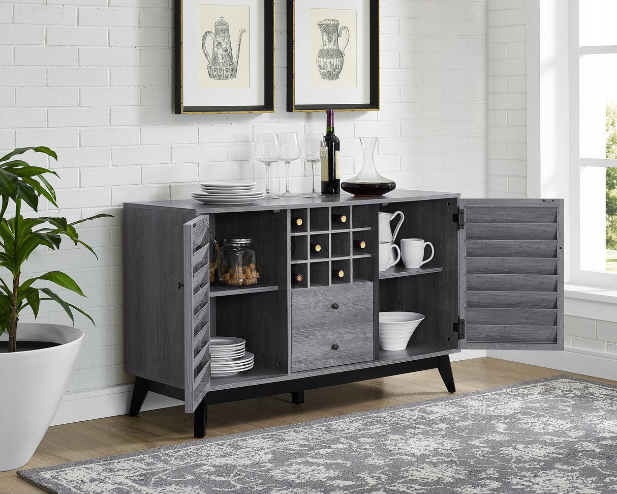 Dorel Home Vaughn Range Wine Cabinet in Grey Oak