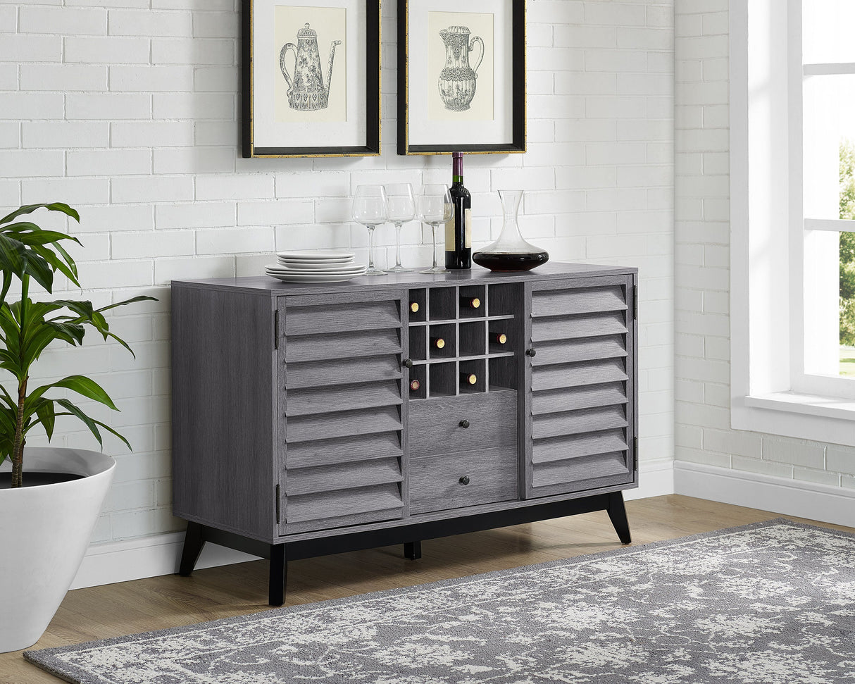 Dorel Home Vaughn Range Wine Cabinet in Grey Oak