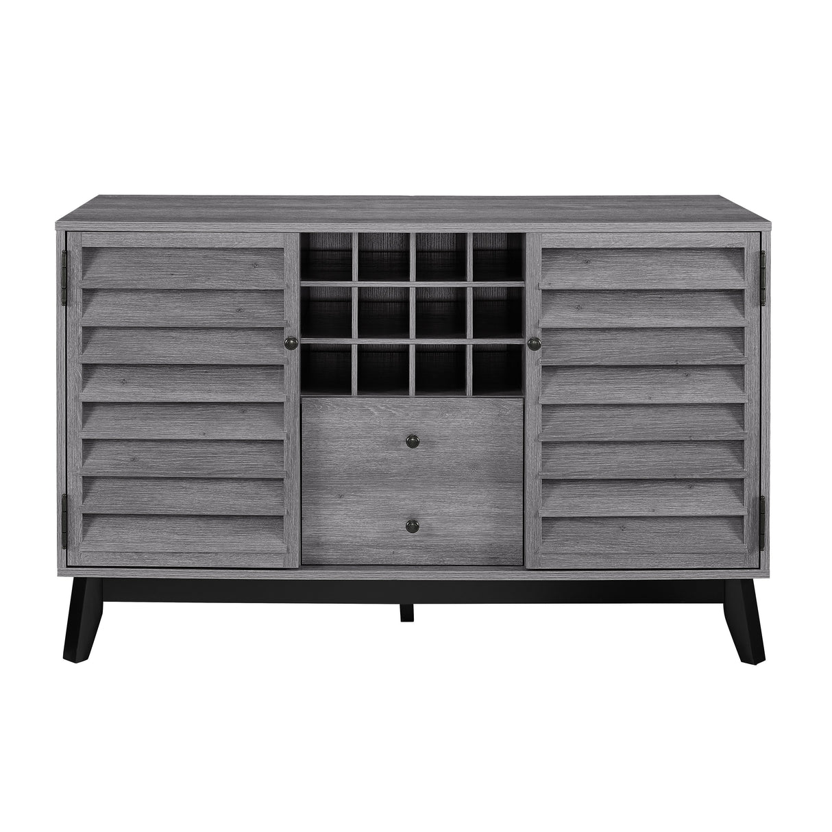 Dorel Home Vaughn Range Wine Cabinet in Grey Oak