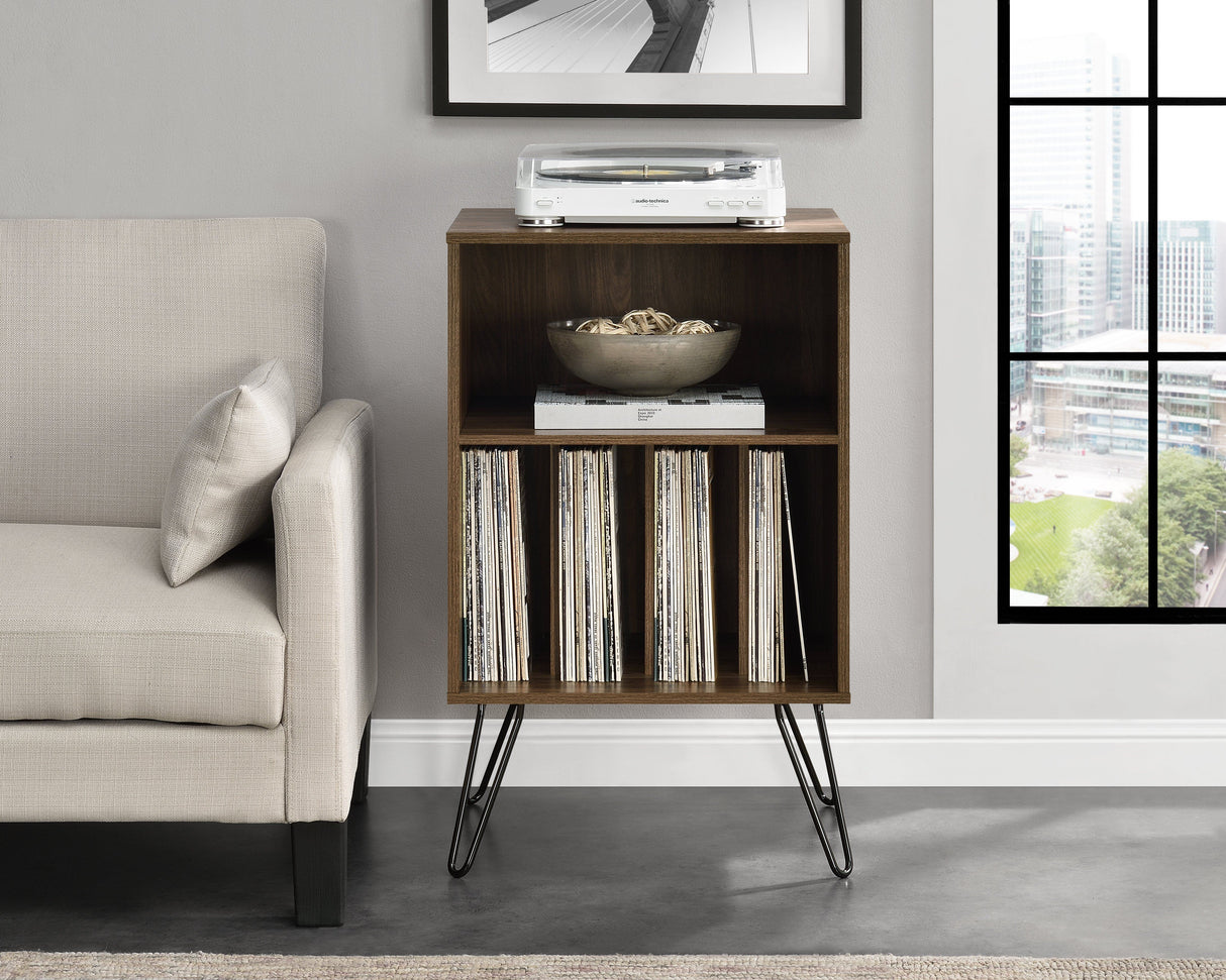 Dorel Home Concord Range Turntable Stand in Walnut