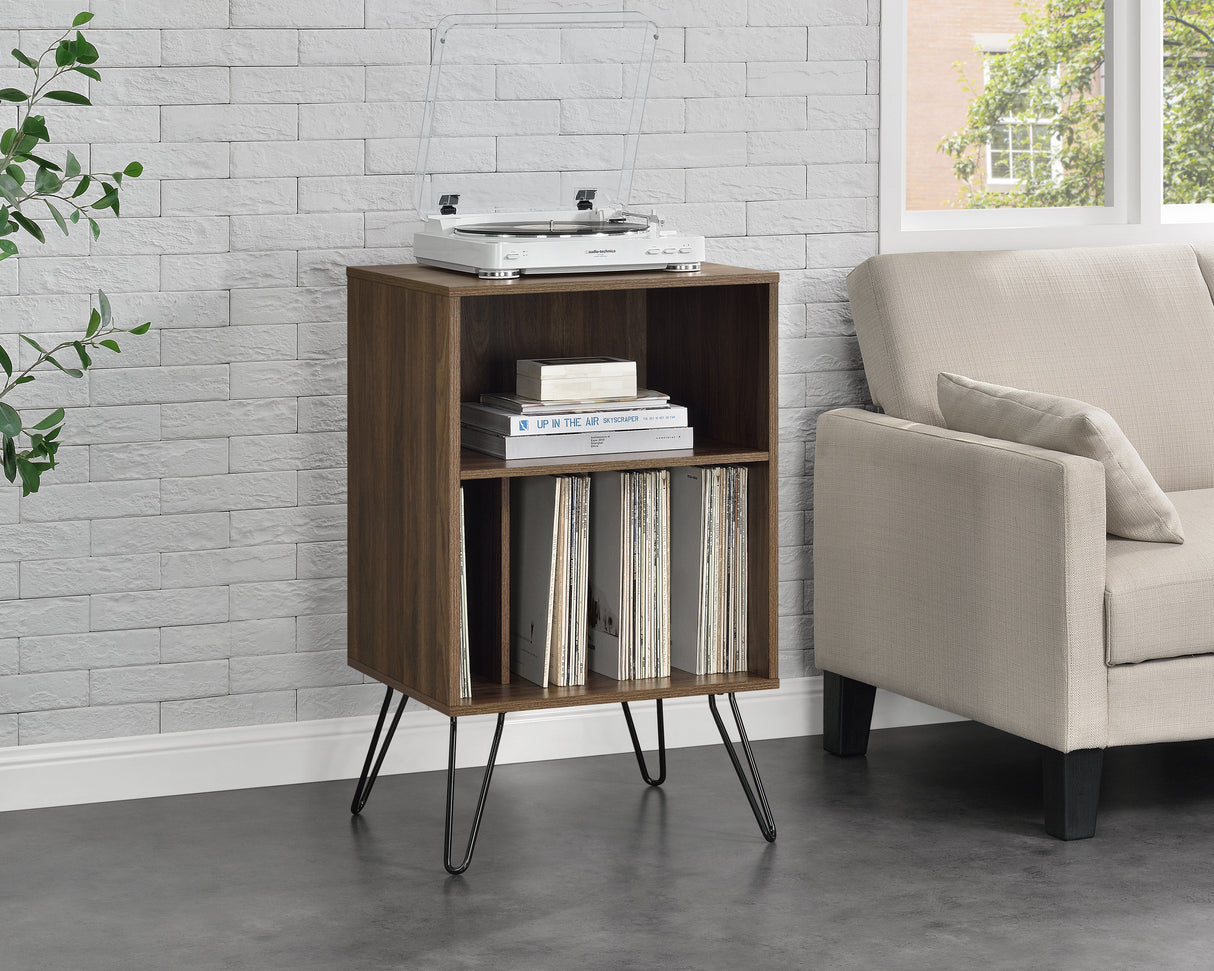 Dorel Home Concord Range Turntable Stand in Walnut