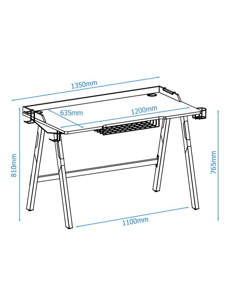 Alphason Fuego Red and Black Gaming Home Office Desk (AW9230)