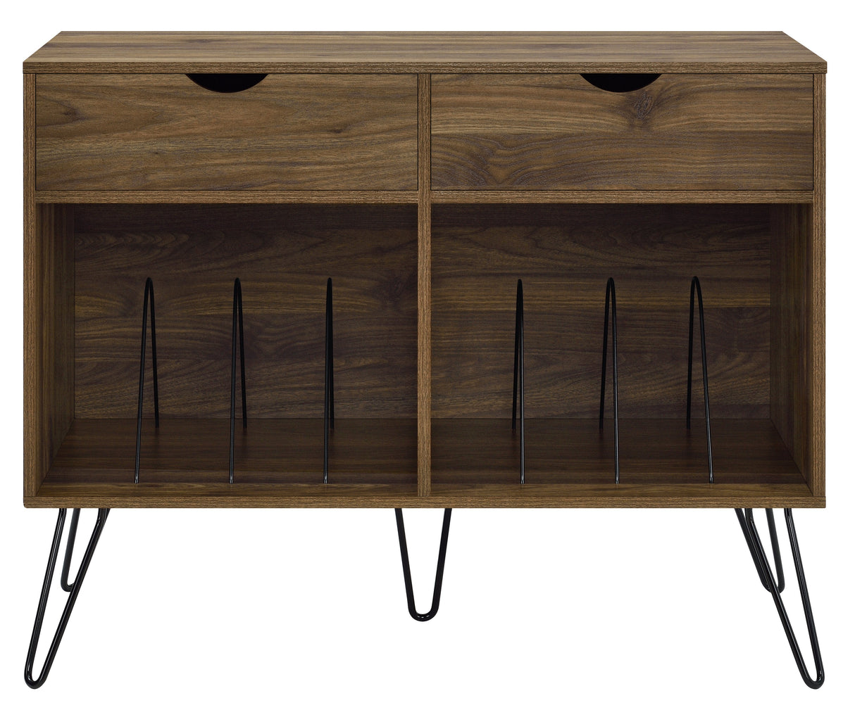 Dorel Home Concord Turntable Stand with Drawers in Walnut