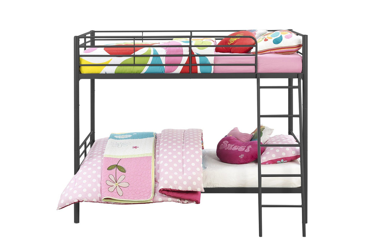 Dorel Home Convertible Single over Single Bunk Bed in Black