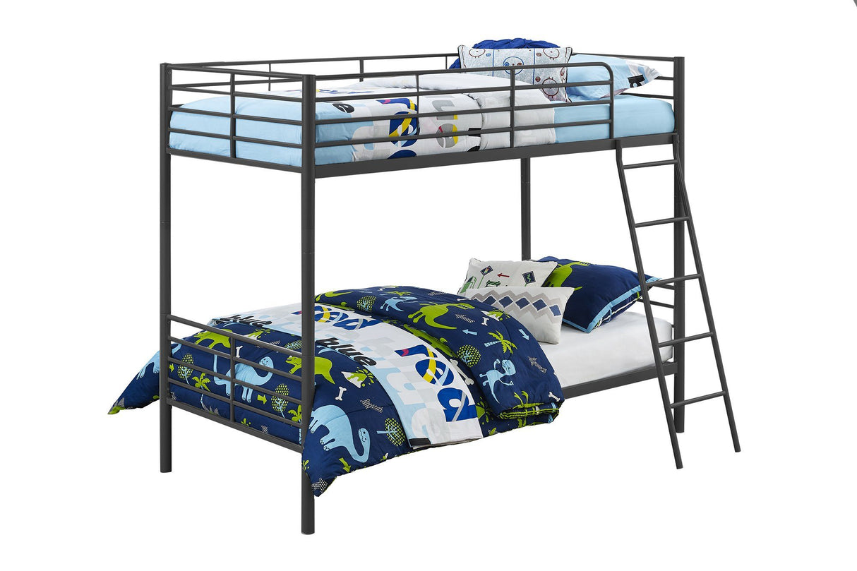 Dorel Home Convertible Single over Single Bunk Bed in Black