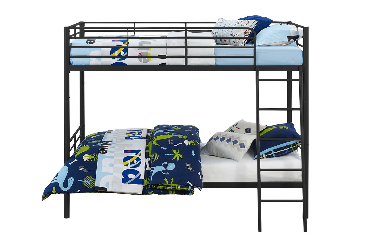 Dorel Home Convertible Single over Single Bunk Bed in Black