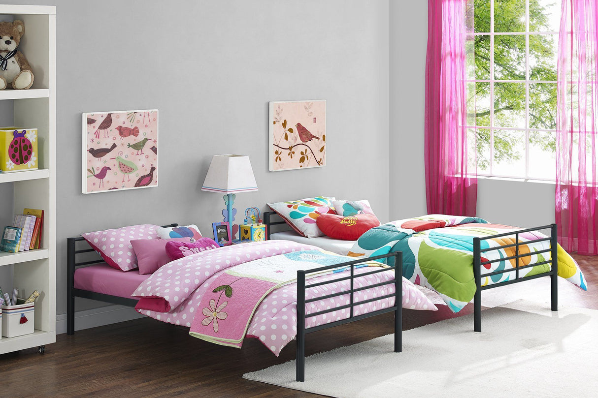 Dorel Home Convertible Single over Single Bunk Bed in Black