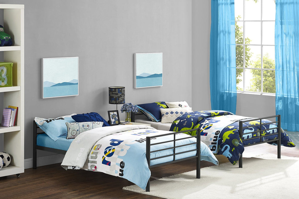 Dorel Home Convertible Single over Single Bunk Bed in Black