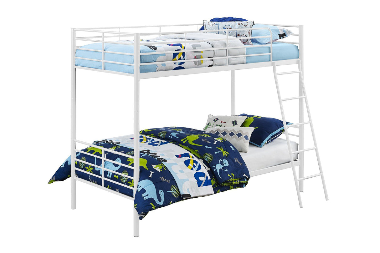 Dorel Home Convertible Single over Single Bunk Bed in White