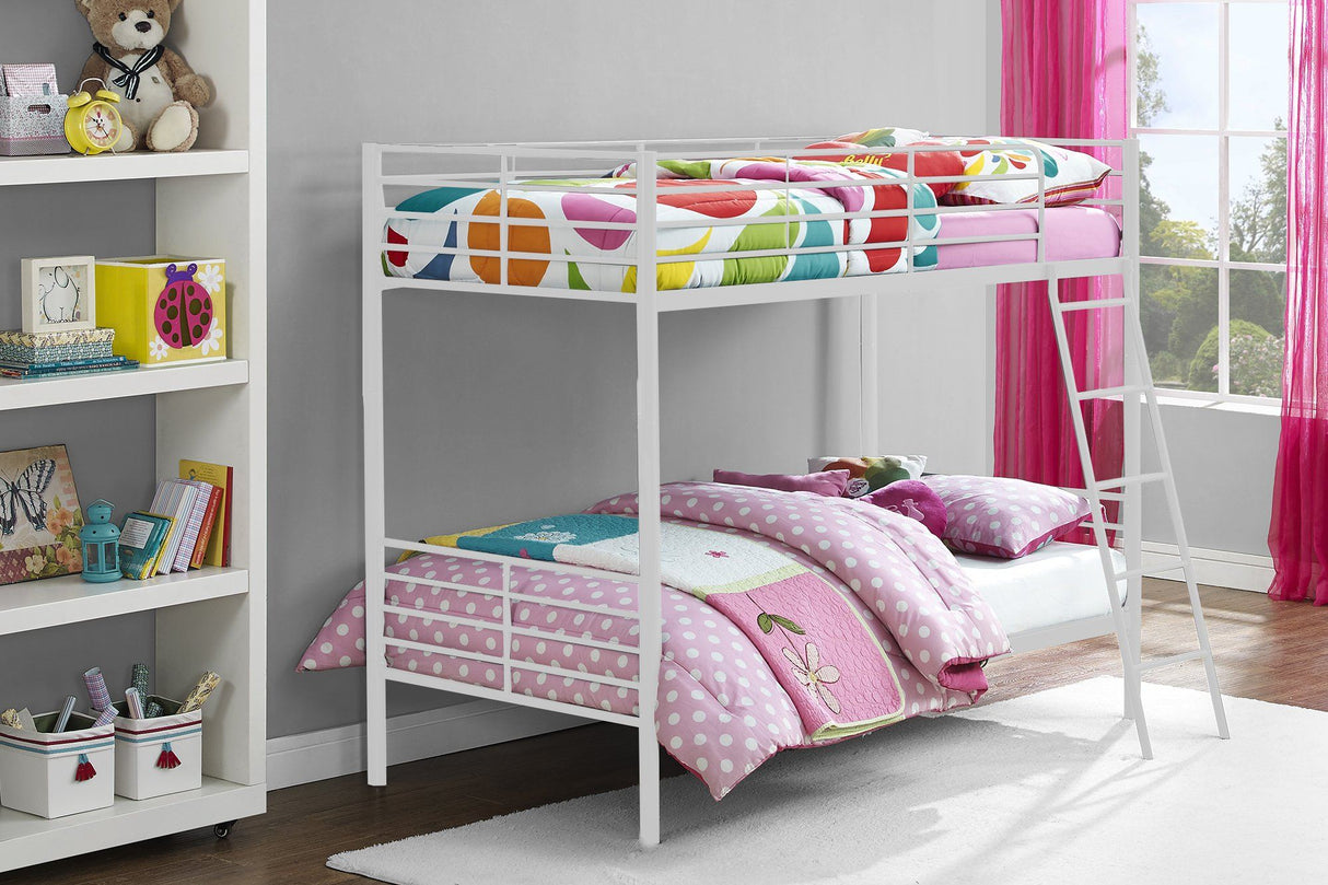 Dorel Home Convertible Single over Single Bunk Bed in White